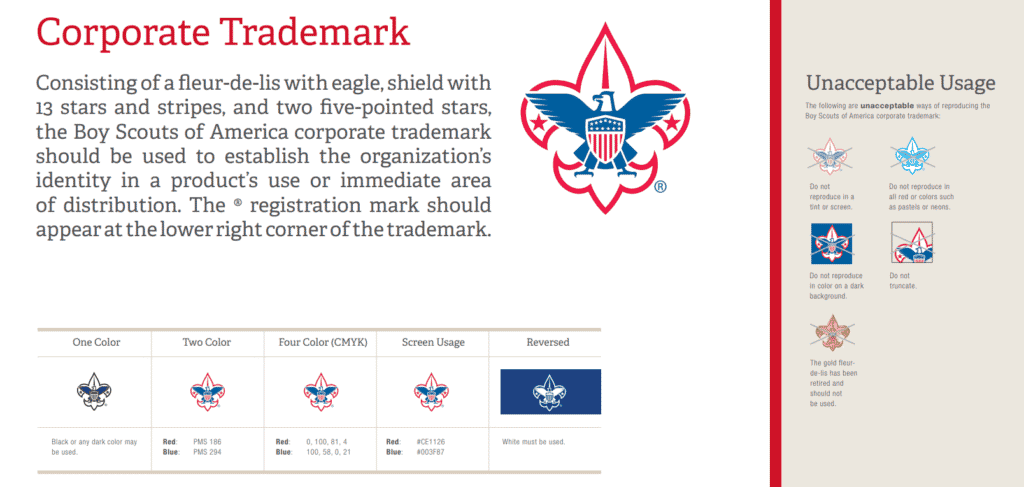 Boy Scouts of America Logo Usage Example