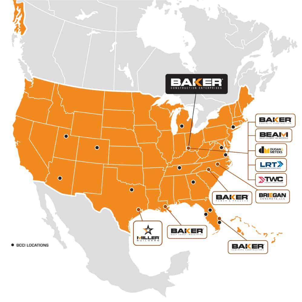 Baker Construction Enterprises Map